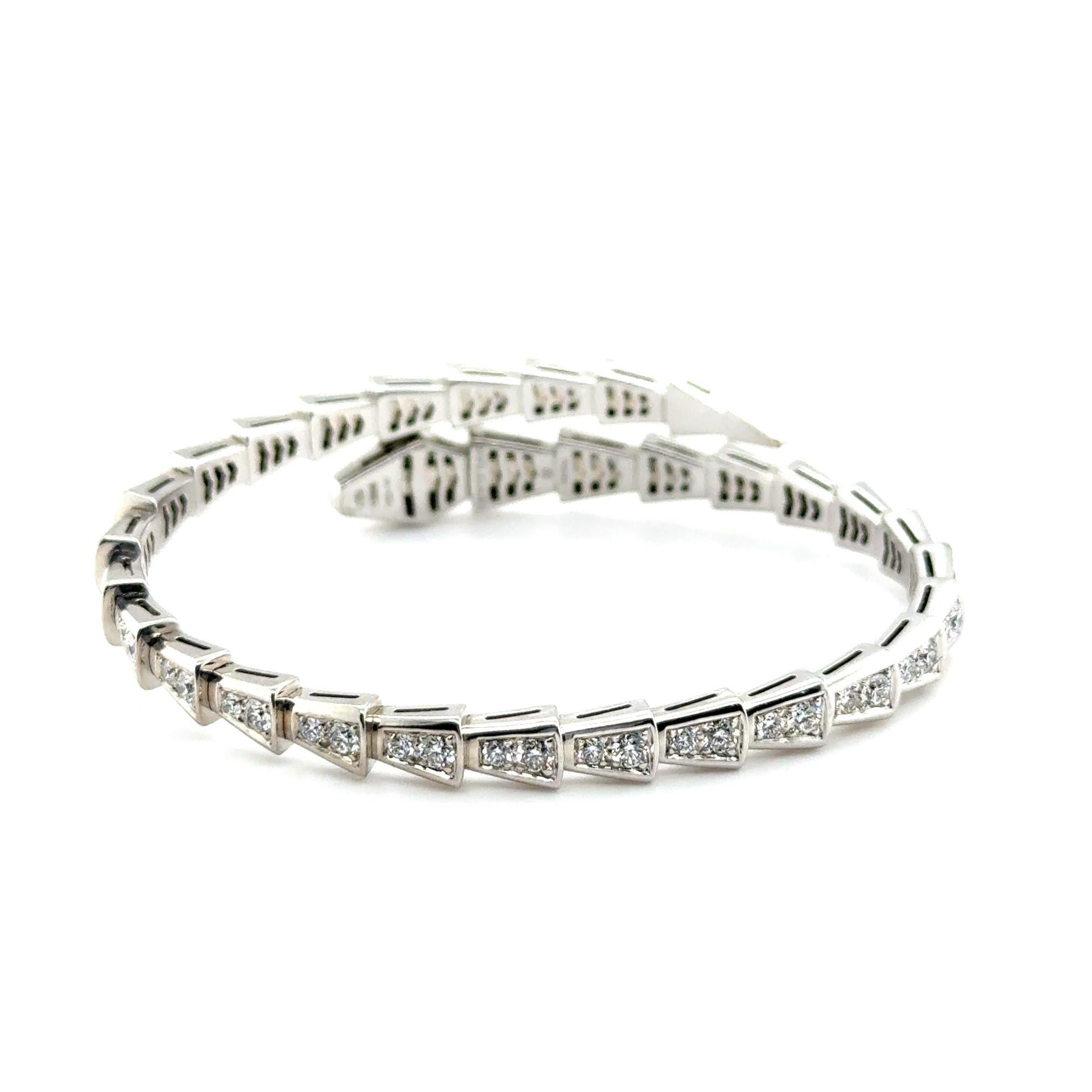 Bvlgari Serpenti Viper Bracelet with Diamonds in 18 Karat White Gold 5