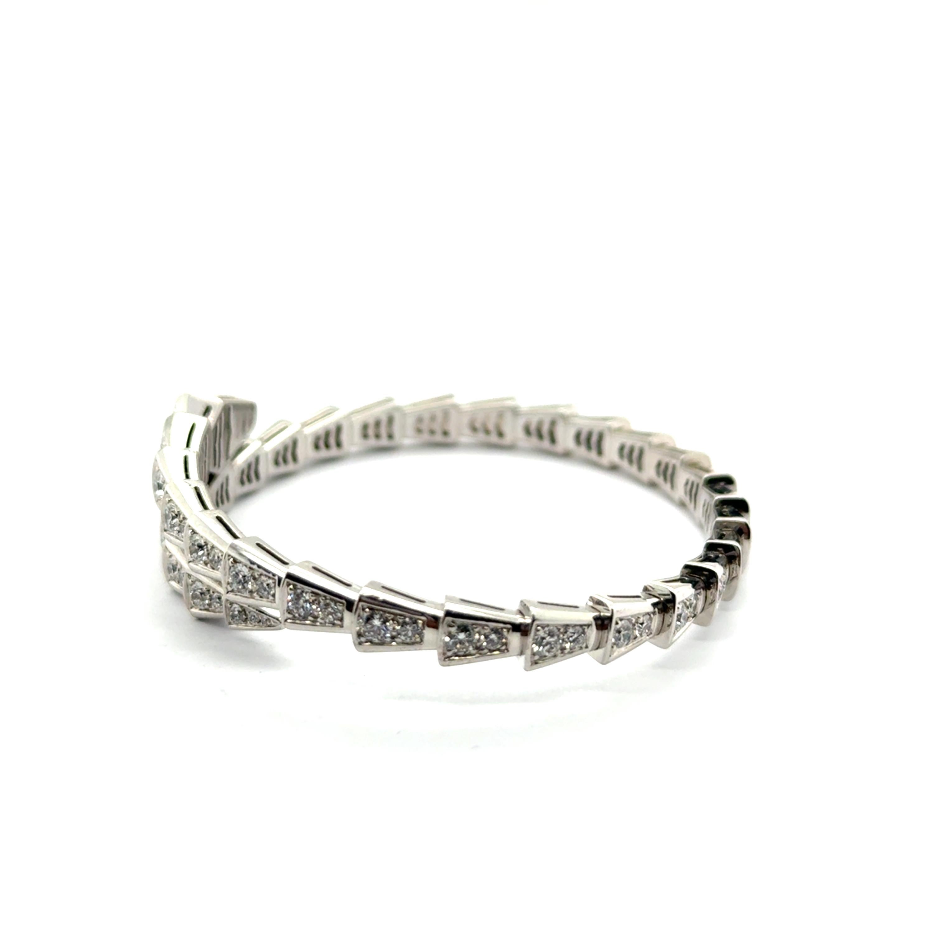Bvlgari Serpenti Viper Bracelet with Diamonds in 18 Karat White Gold 7