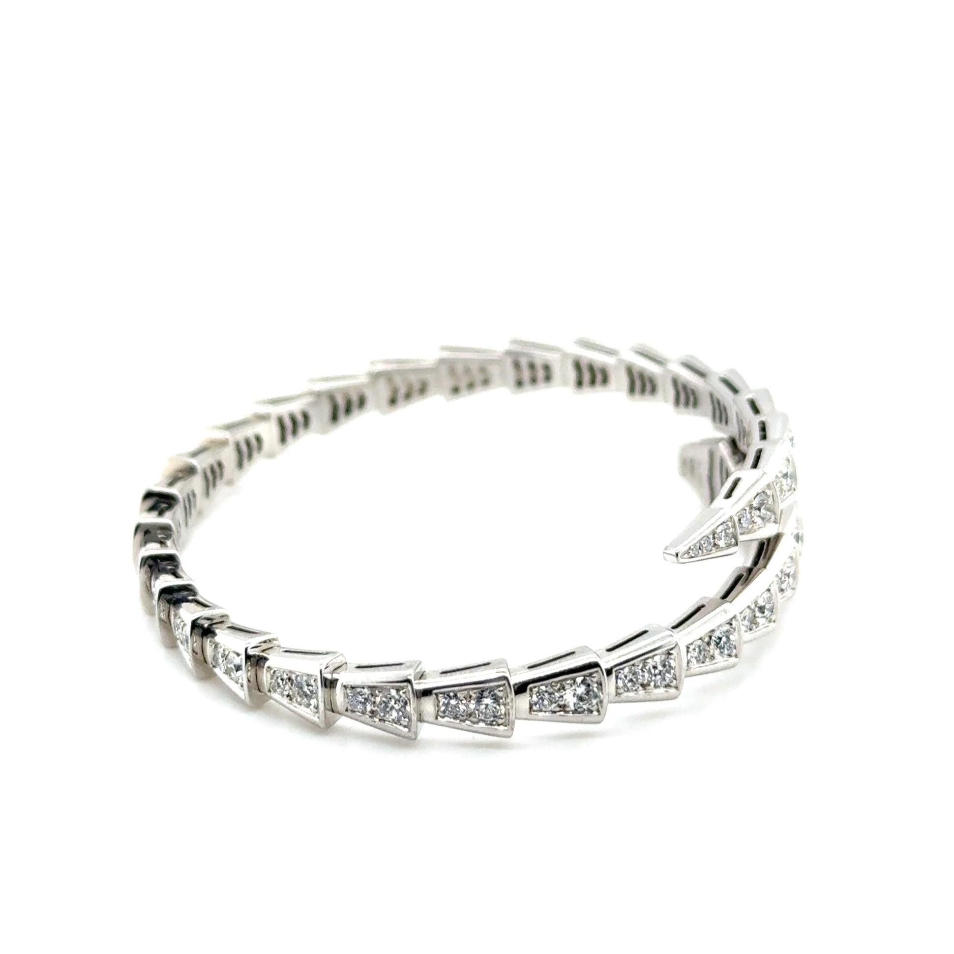 Bvlgari Serpenti Viper Bracelet with Diamonds in 18 Karat White Gold 8