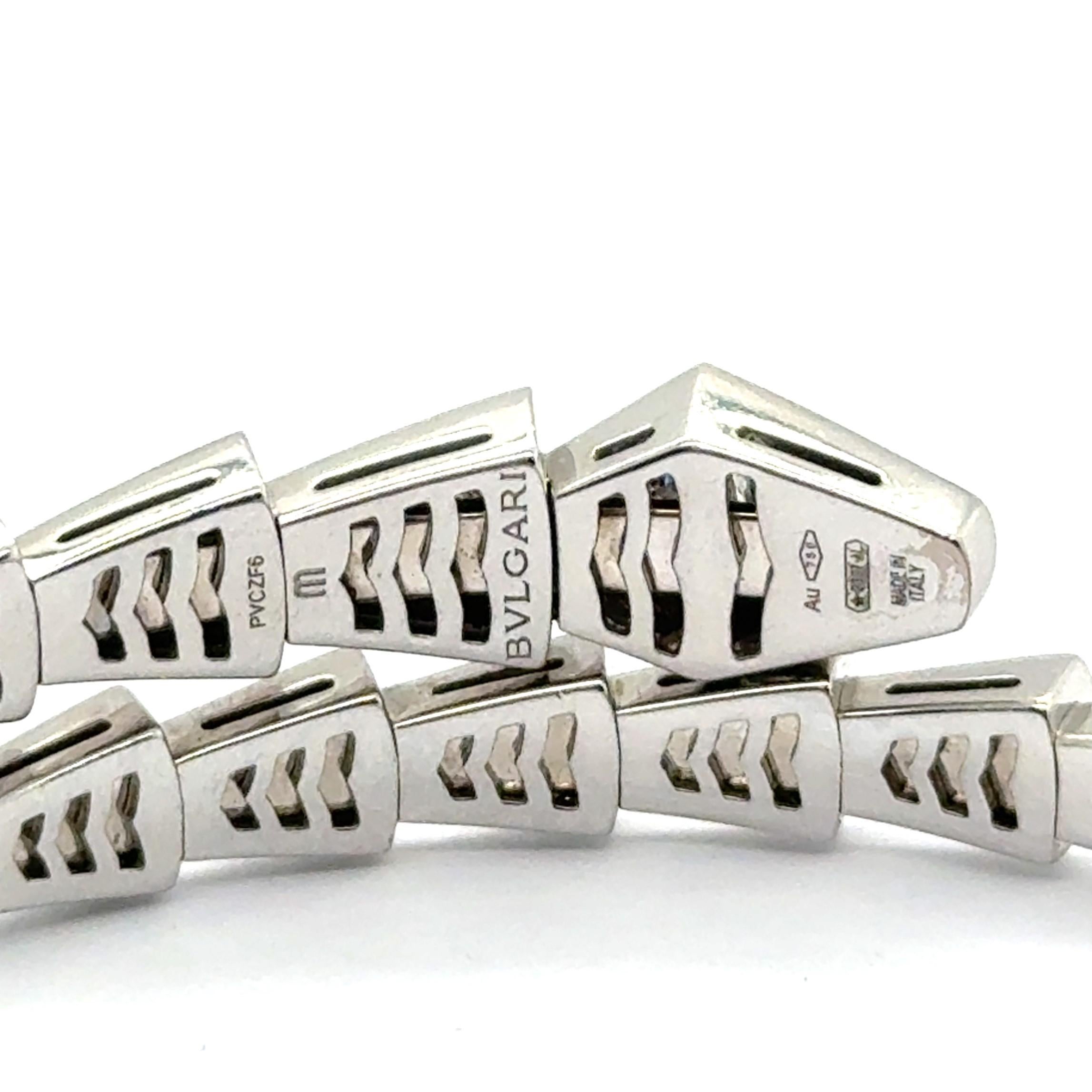 Bvlgari Serpenti Viper Bracelet with Diamonds in 18 Karat White Gold 9