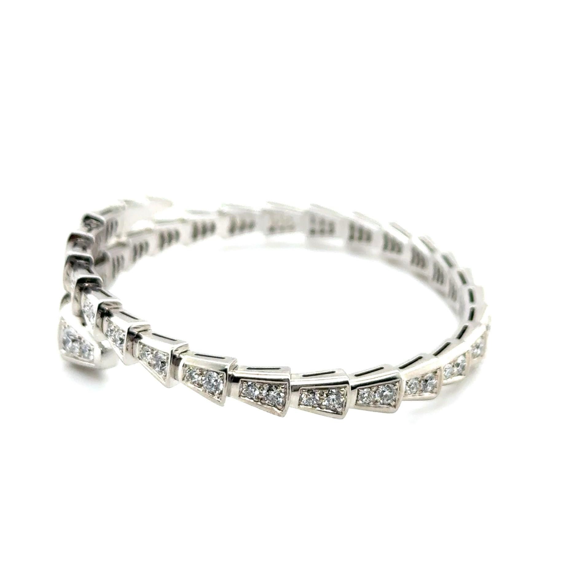 Bvlgari Serpenti Viper Bracelet with Diamonds in 18 Karat White Gold 10