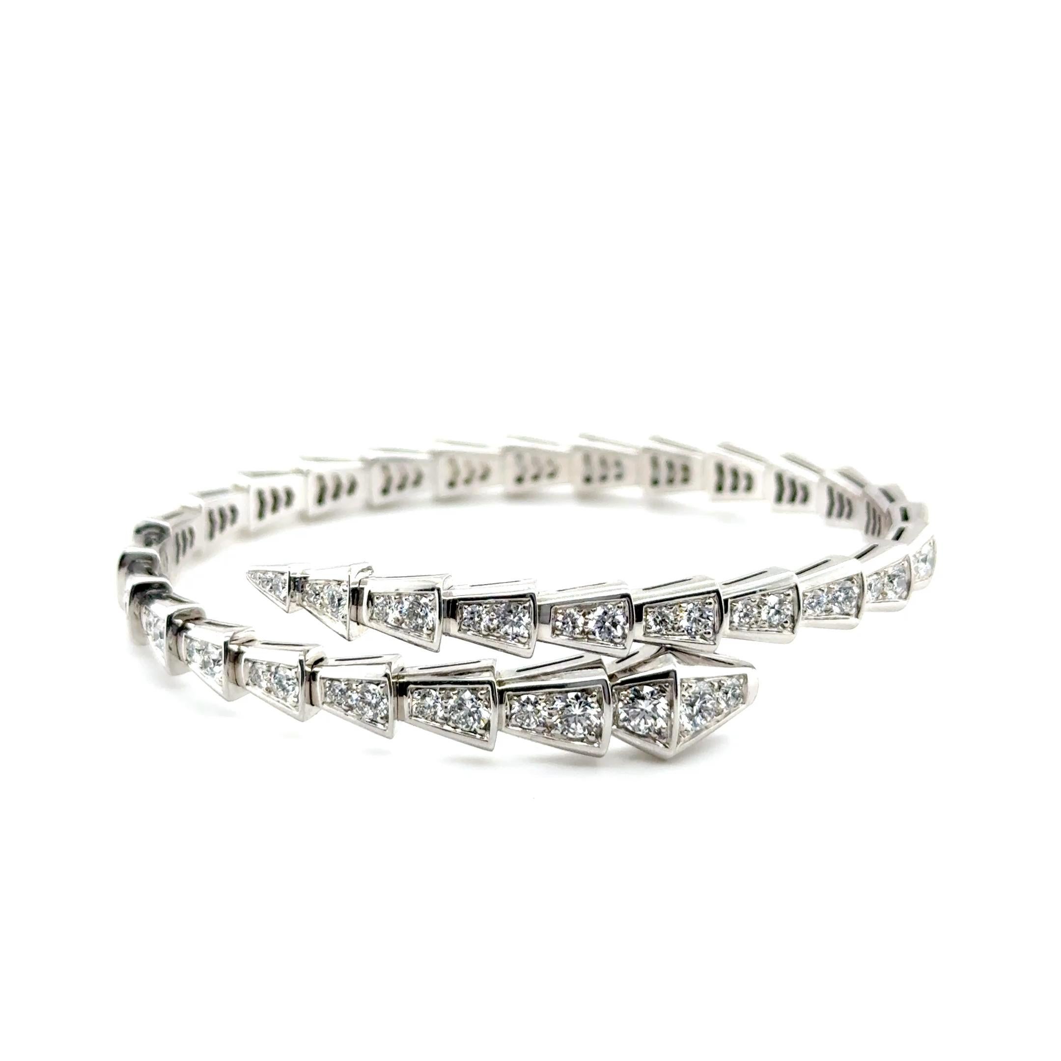 Bvlgari Serpenti Viper Bracelet with Diamonds in 18 Karat White Gold 11