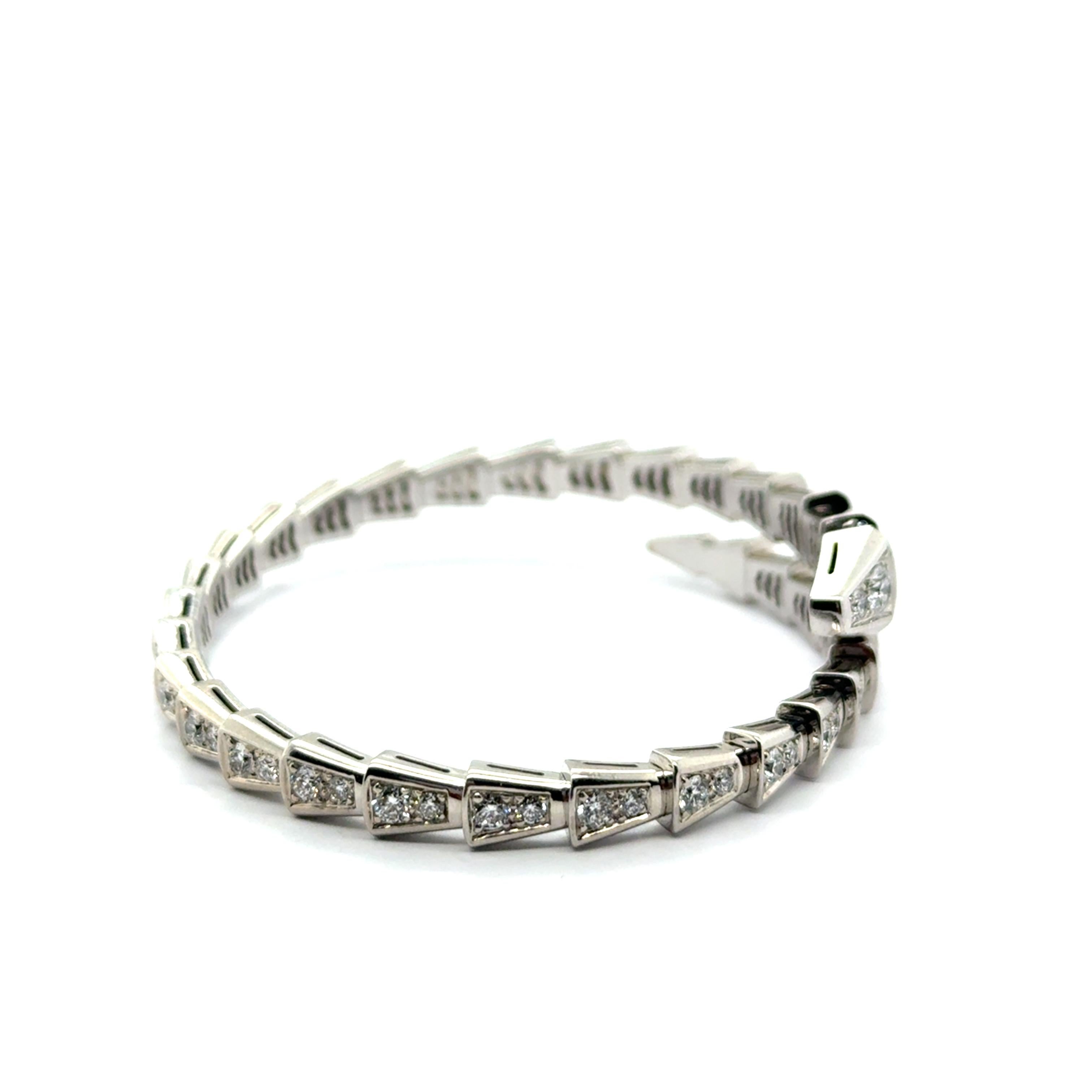 Bvlgari Serpenti Viper Bracelet with Diamonds in 18 Karat White Gold 1
