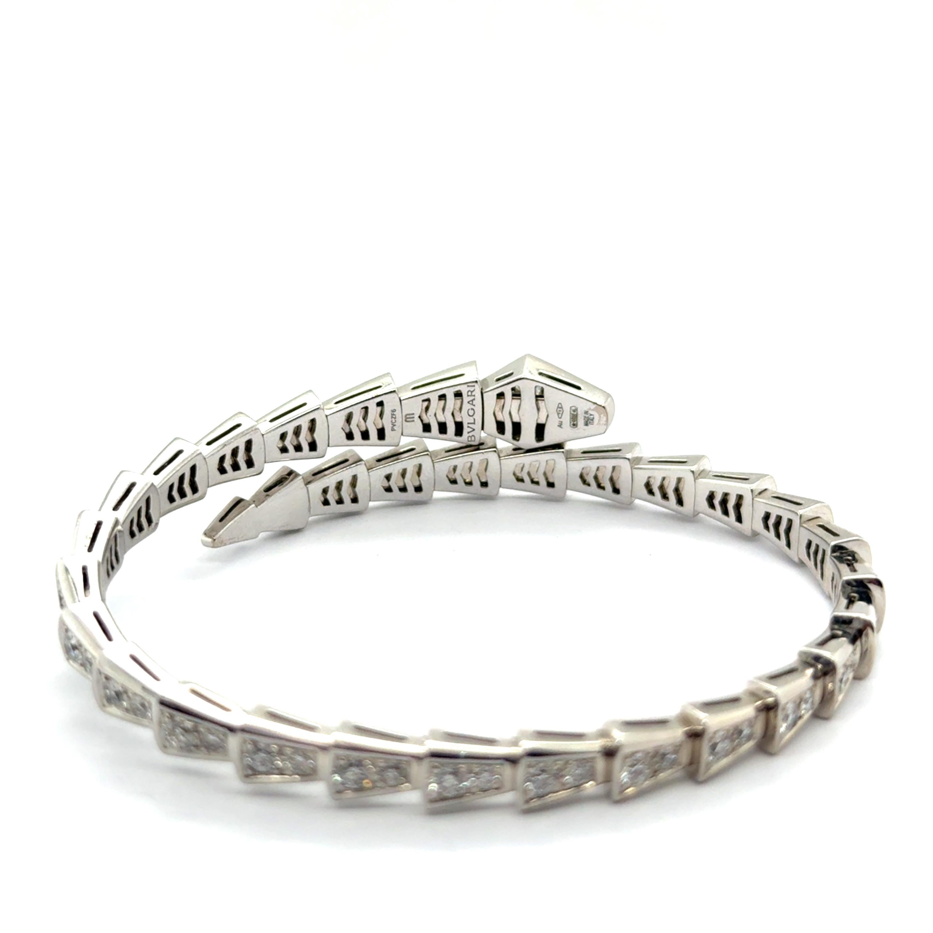 Bvlgari Serpenti Viper Bracelet with Diamonds in 18 Karat White Gold 2