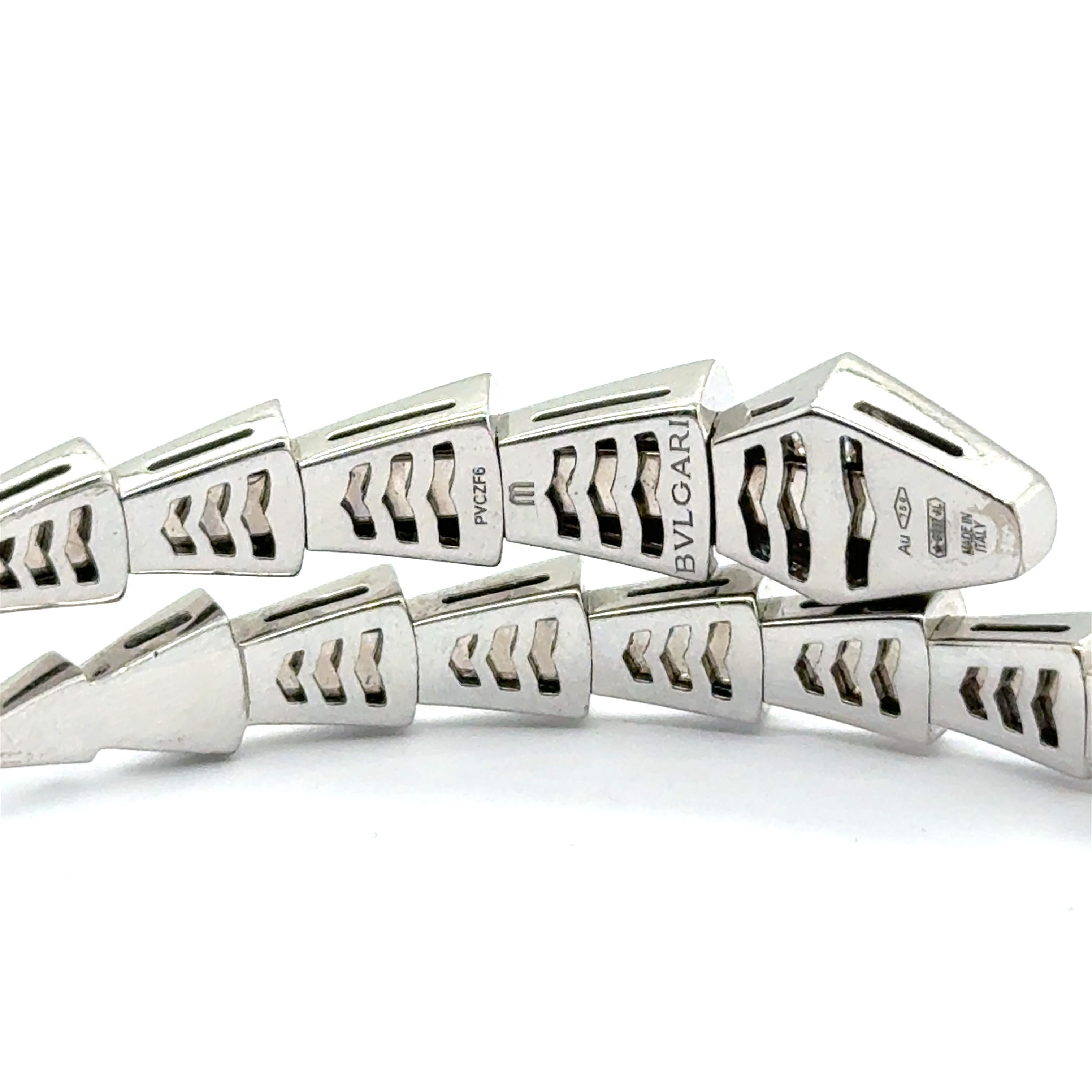 Bvlgari Serpenti Viper Bracelet with Diamonds in 18 Karat White Gold 3