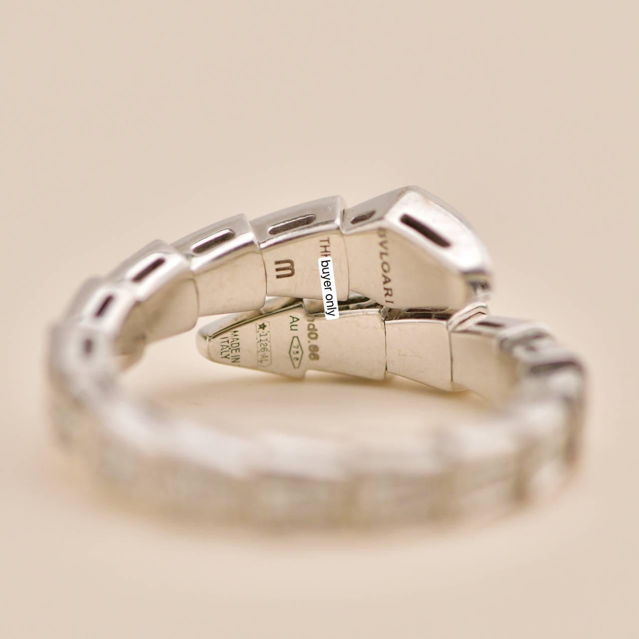Bvlgari Serpenti Viper Diamond Anello in oro bianco 18K Misura M in vendita 2