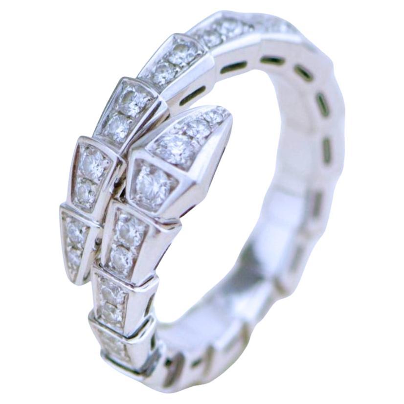 Bvlgari Serpenti Viper Diamond Anello in oro bianco 18K Misura M