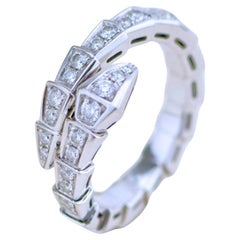 Bvlgari Serpenti Viper Diamond Anello in oro bianco 18K Misura M