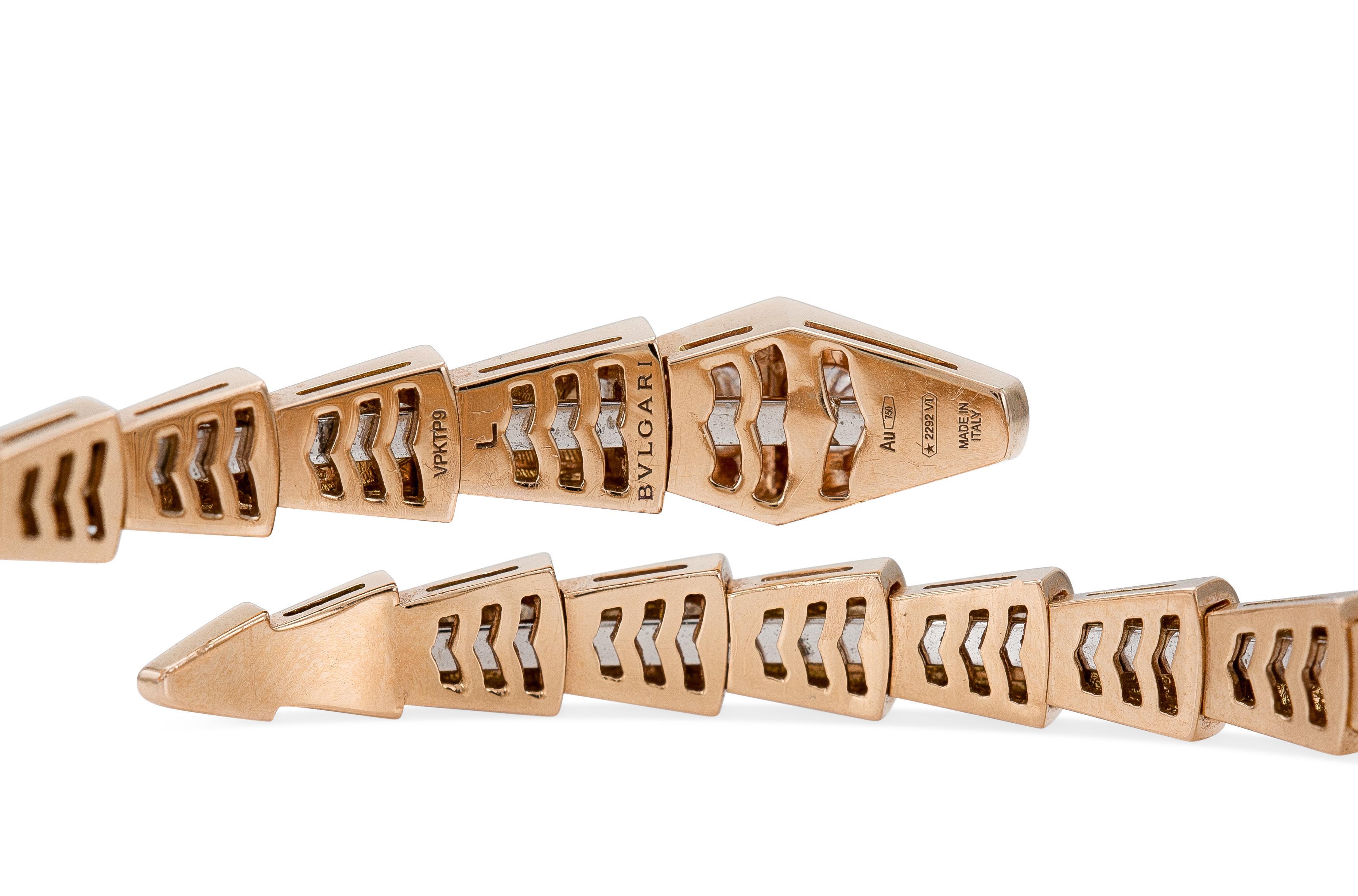 Round Cut Bvlgari Serpenti Viper Diamond Bracelet For Sale