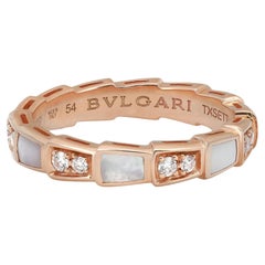 Bvlgari Serpenti Viper Anillo de diamantes y madreperla Oro rosa de 18 quilates 54 US 7