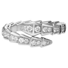 Bvlgari Serpenti Viper Diamant-Ring 18K Weißgold 0,59 Gesamtkaratgewicht Größe M
