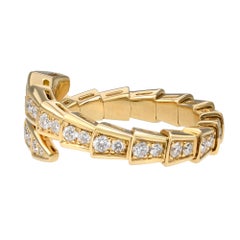 Bvlgari Serpenti Viper Diamant-Ring 18K Gelbgold 0,60 Gesamtkaratgewicht Größe M