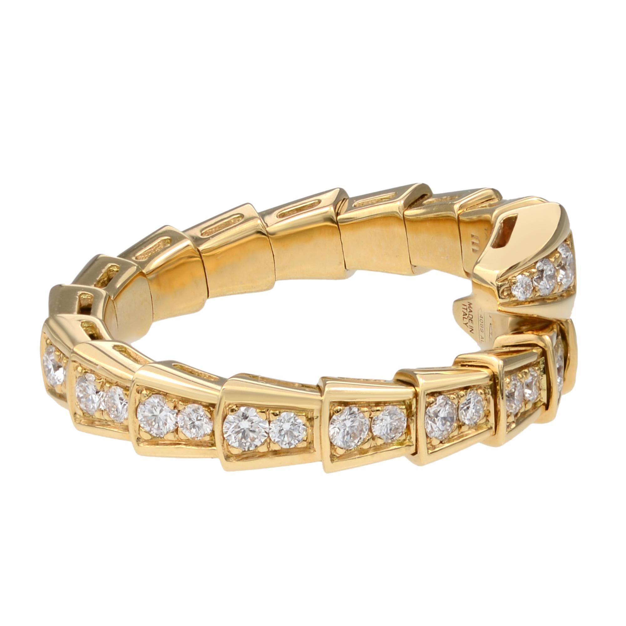 serpenti viper ring yellow gold