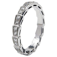 Bvlgari Serpenti Viper Diamonds 18k White Gold Ring Size 57