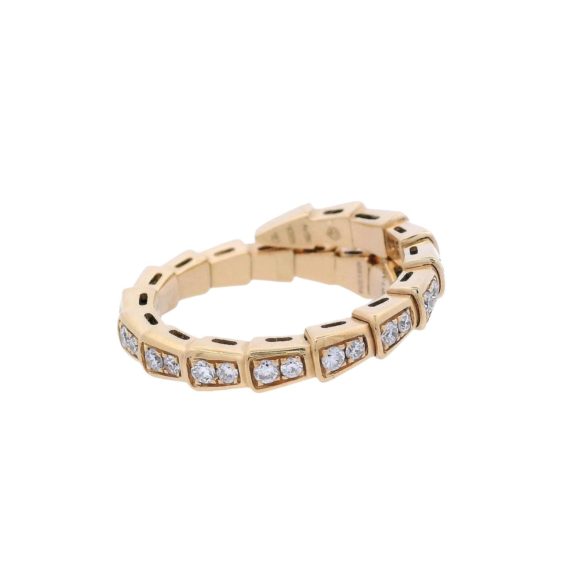 BVLGARI Serpenti Viper L Bague en or jaune 18kt avec diamants en vente 3