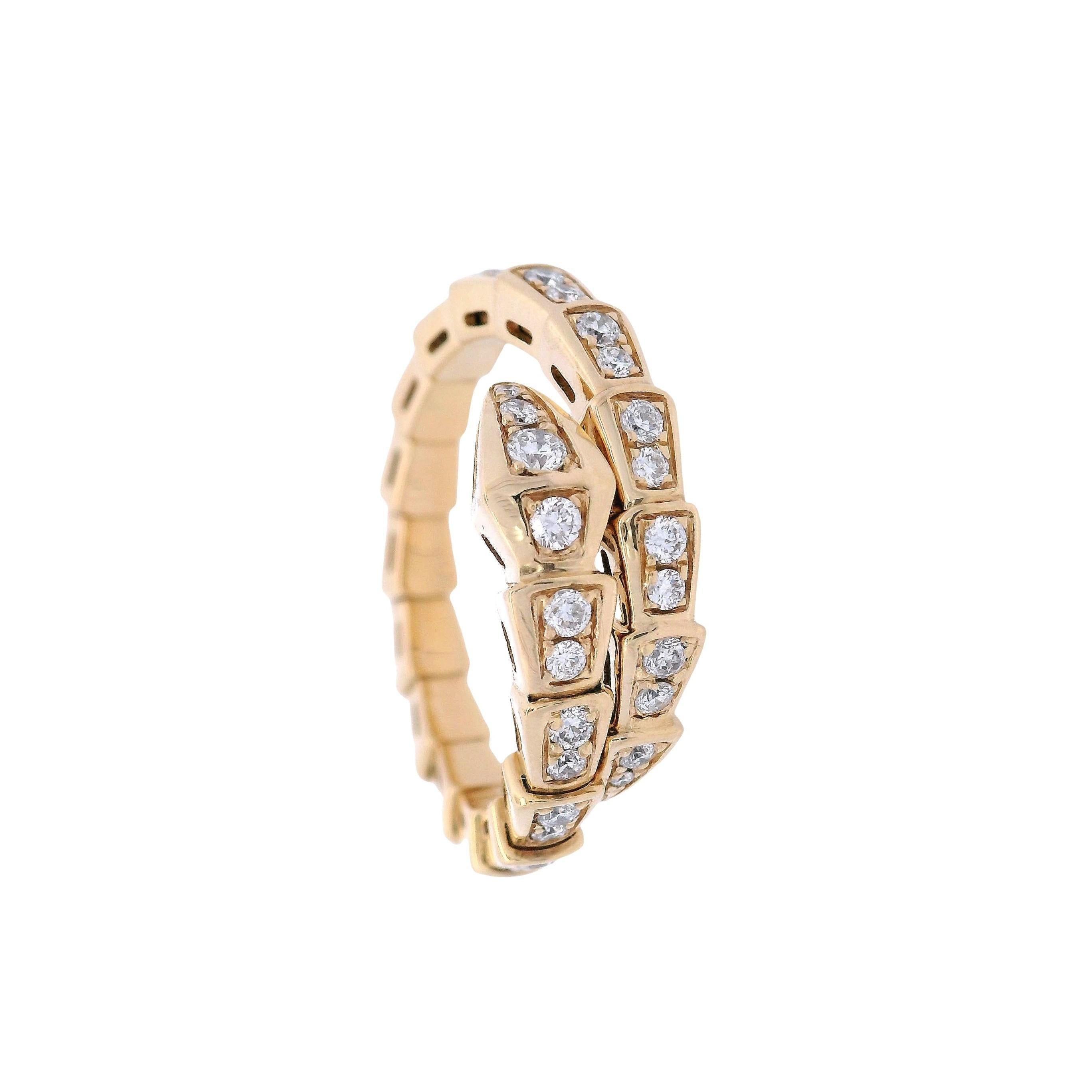 BVLGARI Serpenti Viper L Bague en or jaune 18kt avec diamants