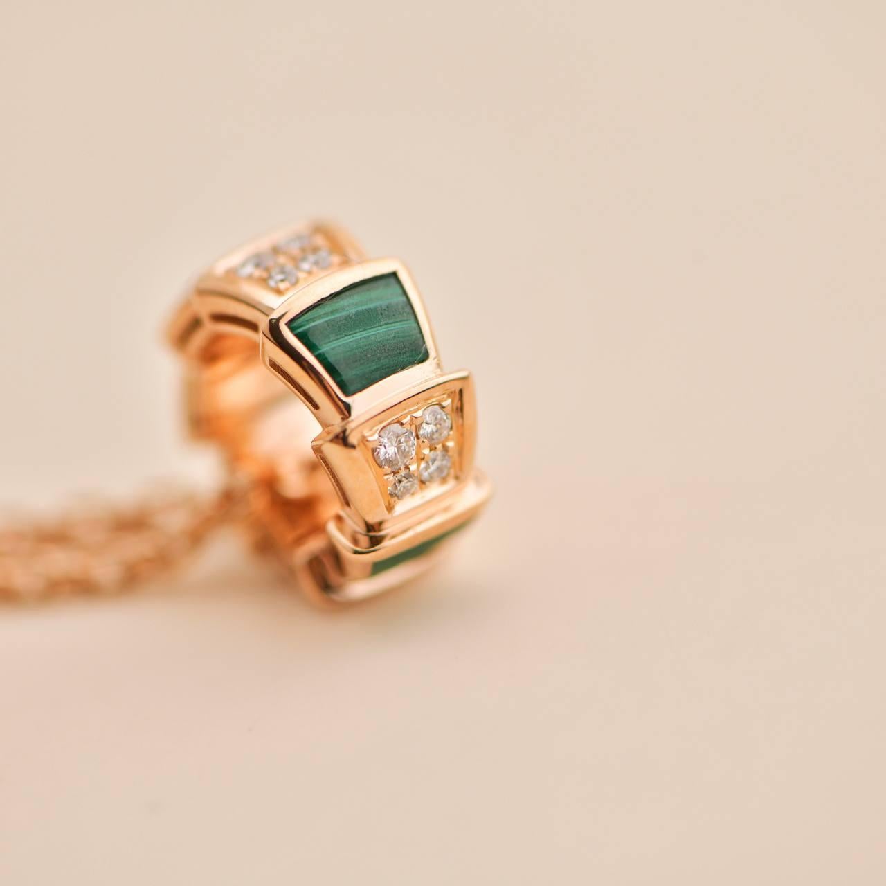Bulgari Serpenti Seduttori Bracelet in Blue, Rose Gold with Sapphires & Diamonds & Malachite, L