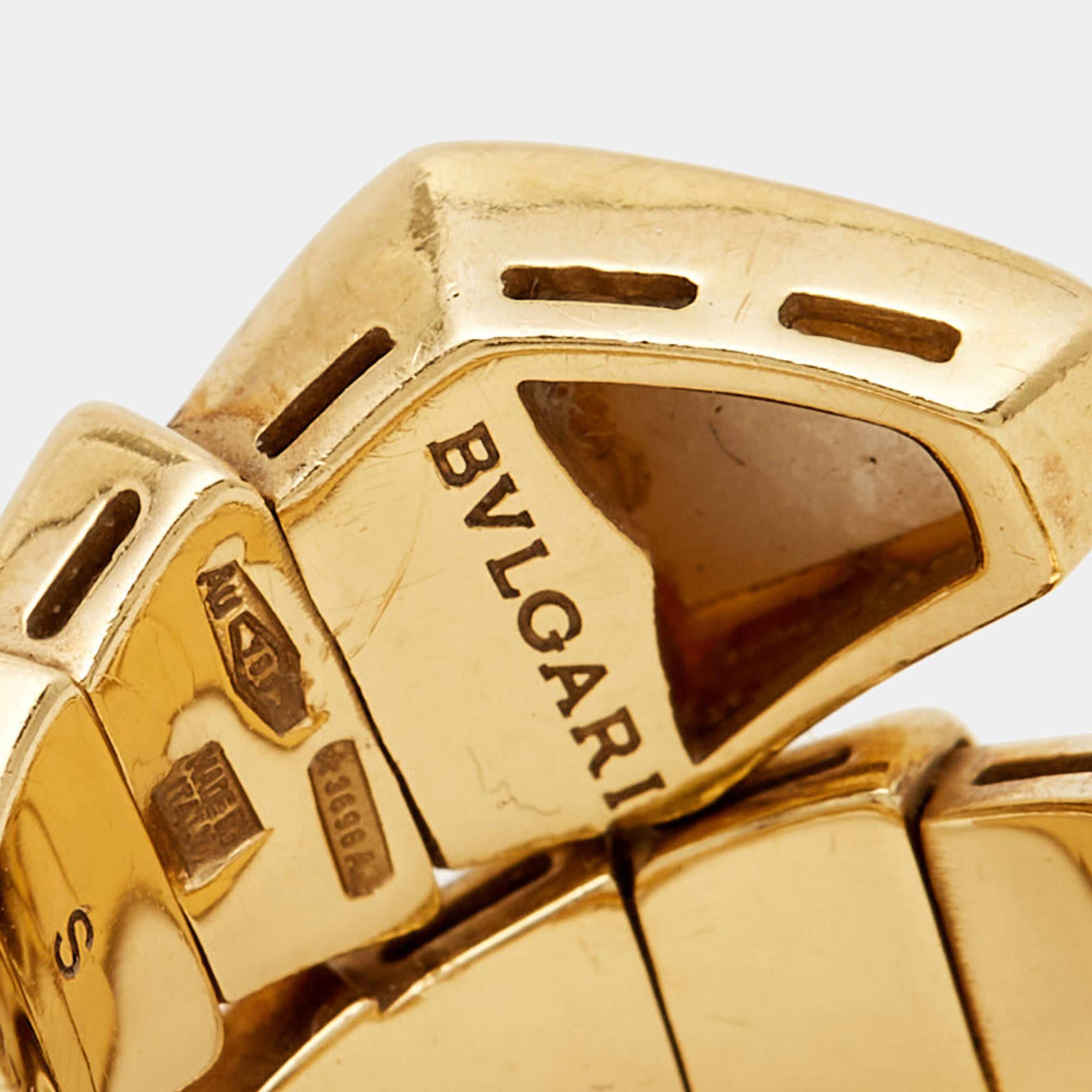 serpenti viper ring yellow gold