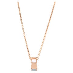 Bvlgari Serpenti Viper Mother Of Pearl Pendant Necklace 18K Rose Gold 17.5 In