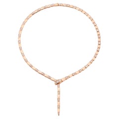 Bvlgari Serpenti Viper Necklace in 18k Rose Gold Set with Demi Pavé Diamonds