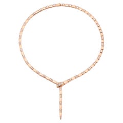 Bvlgari Collier Serpenti Viper en or rose 18k serti de diamants Demi Pavé