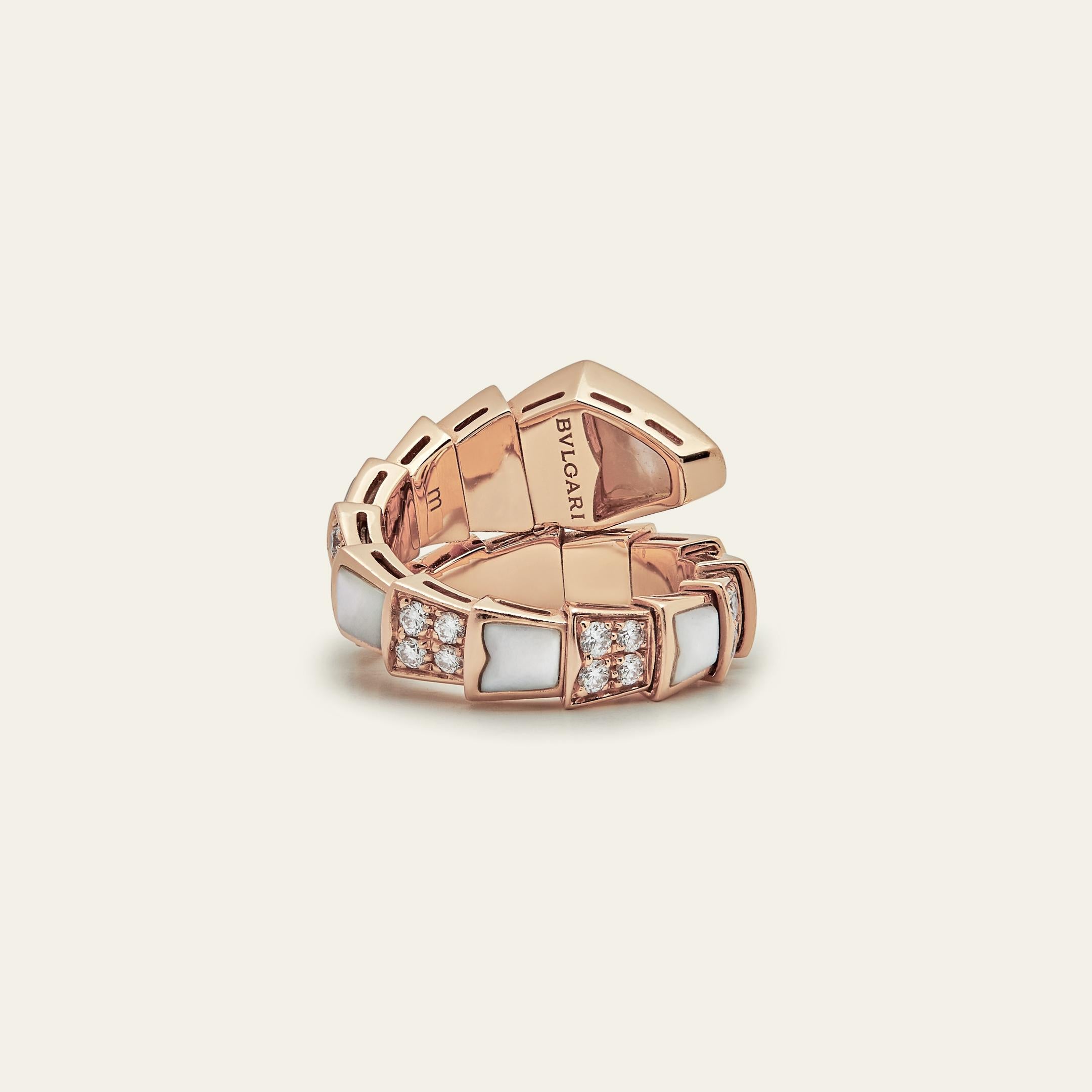 BVLGARI Serpenti Viper One-Coil Ring 350667 In Excellent Condition For Sale In New York, NY