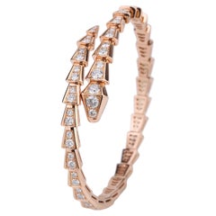 Bvlgari Serpenti Viper Ein-Coil-Armband aus Roségold, Größe S