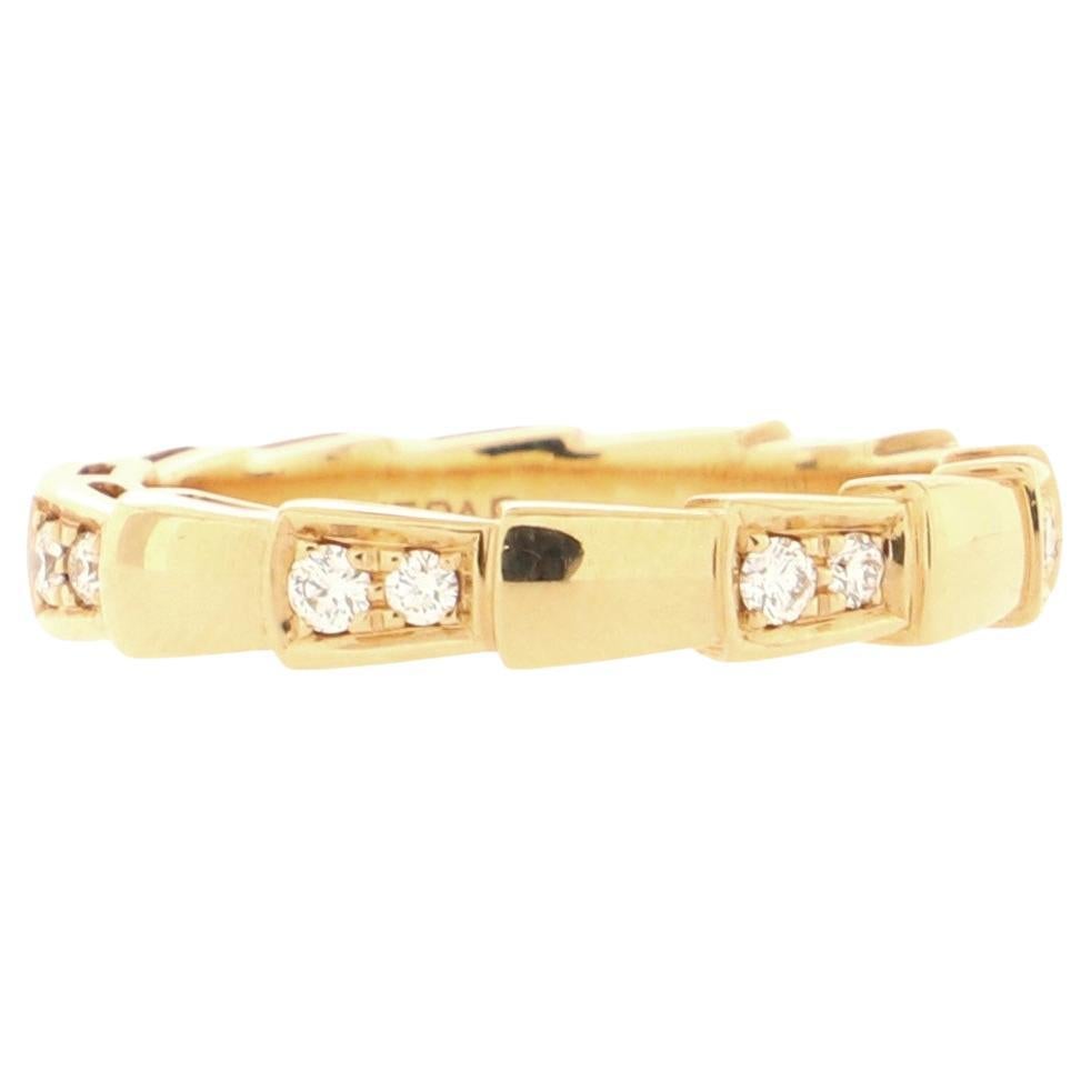 Bvlgari Serpenti Viper Ring 18k Rose Gold and Diamonds