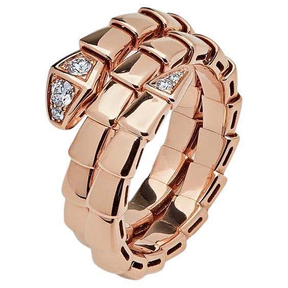 Bvlgari Serpenti Viper Thin Bracelet Rose Gold Set Full Pave Diamonds ...