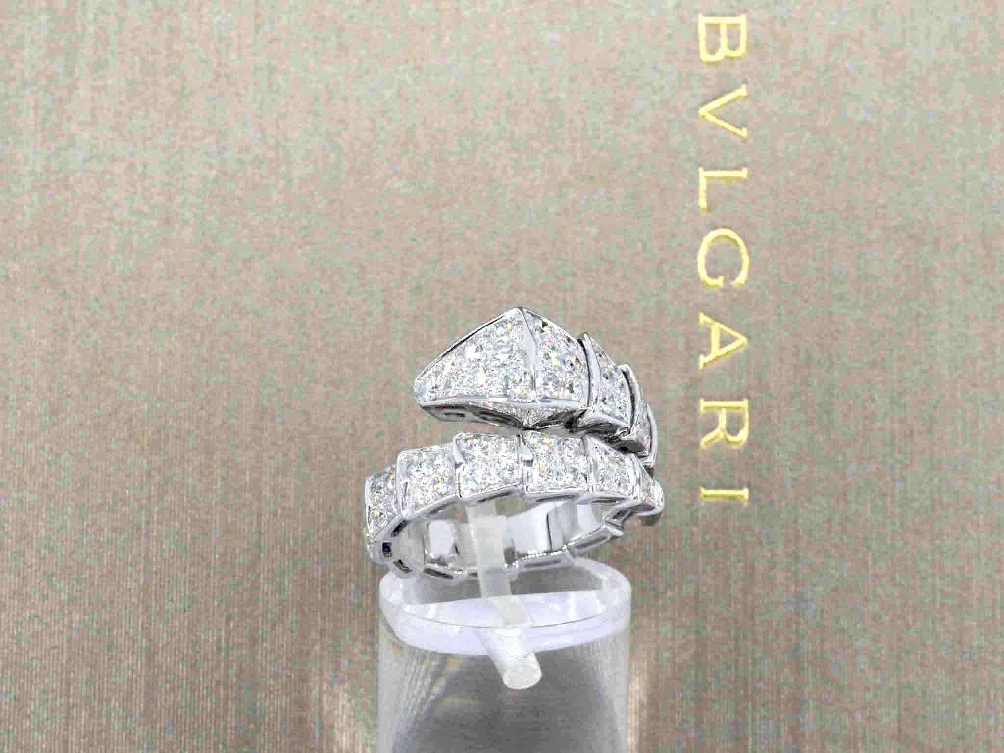 BVLGARI - Serpenti Viper ring pave with diamonds In Excellent Condition For Sale In AMSTELVEEN, NH