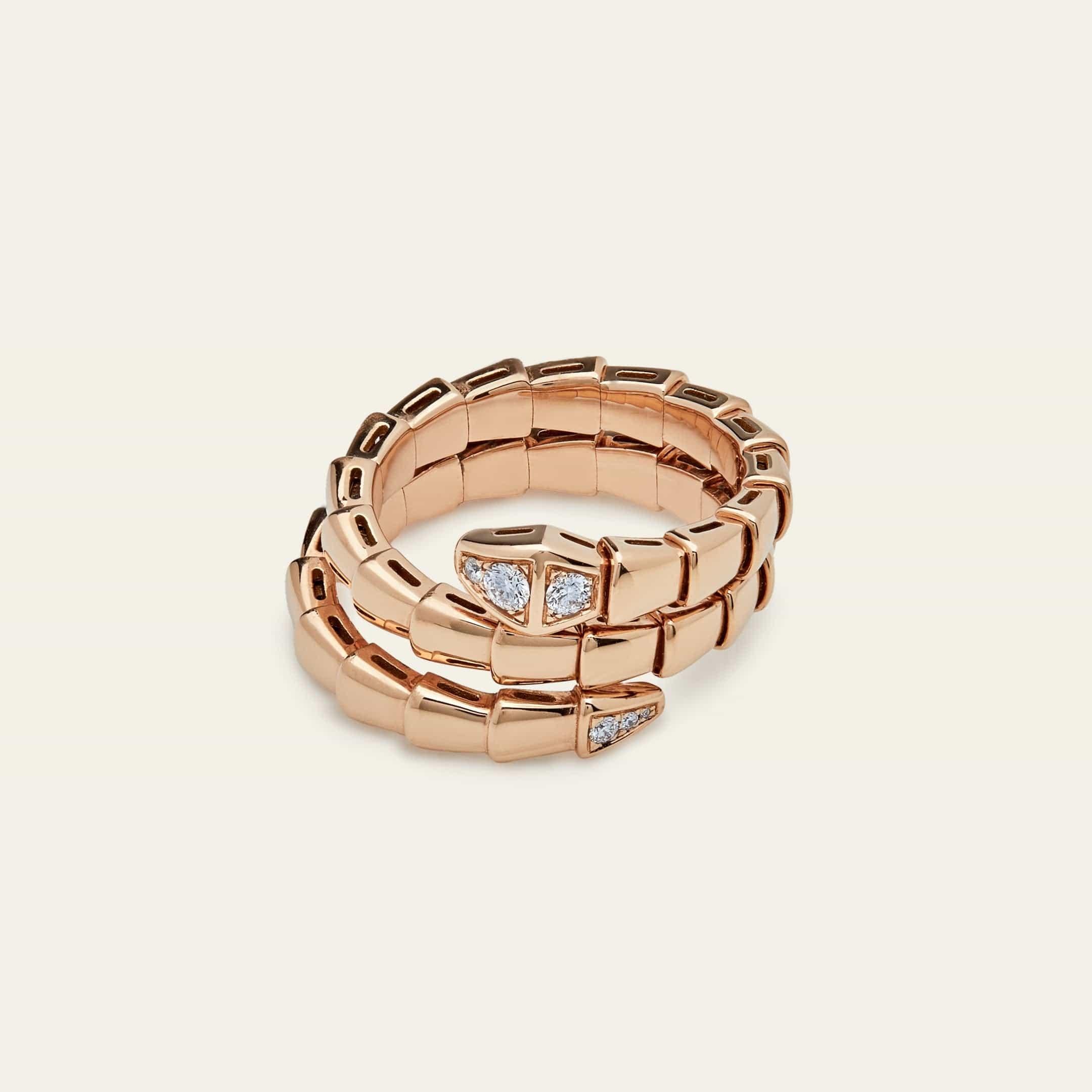 Bvlgari, bague Viper Serpenti en or rose et diamants 357866 Pour femmes en vente