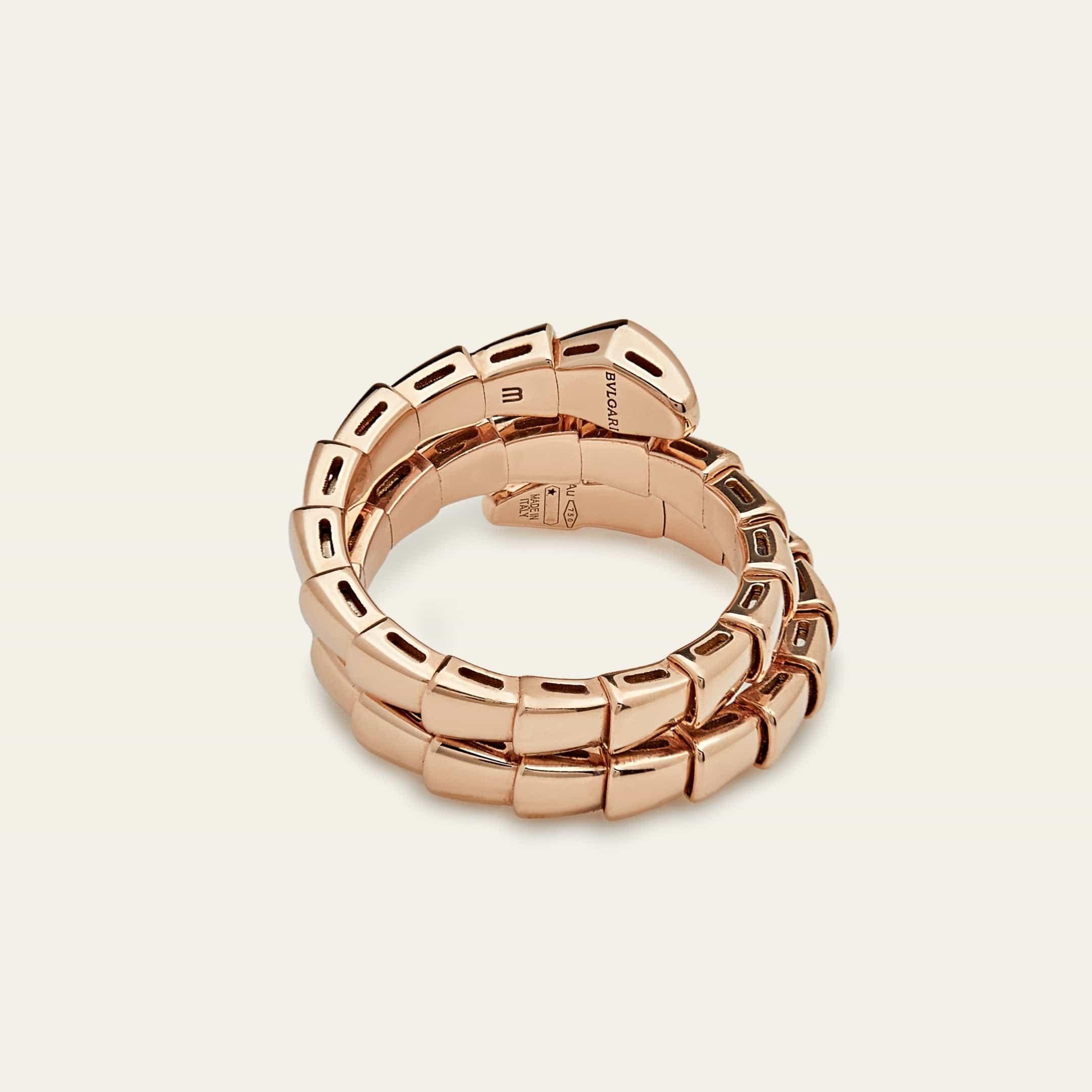 Bvlgari, bague Viper Serpenti en or rose et diamants 357866 en vente 1