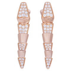 Boucles d'oreilles Serpenti Viper en or rose et diamants Bvlgari