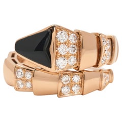 Bvlgari 'Serpenti Viper' Rose Gold Diamond and Onyx Ring