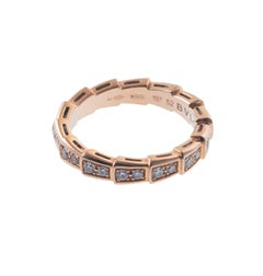 Bvlgari Serpenti Viper Rose Gold Diamond Band Ring