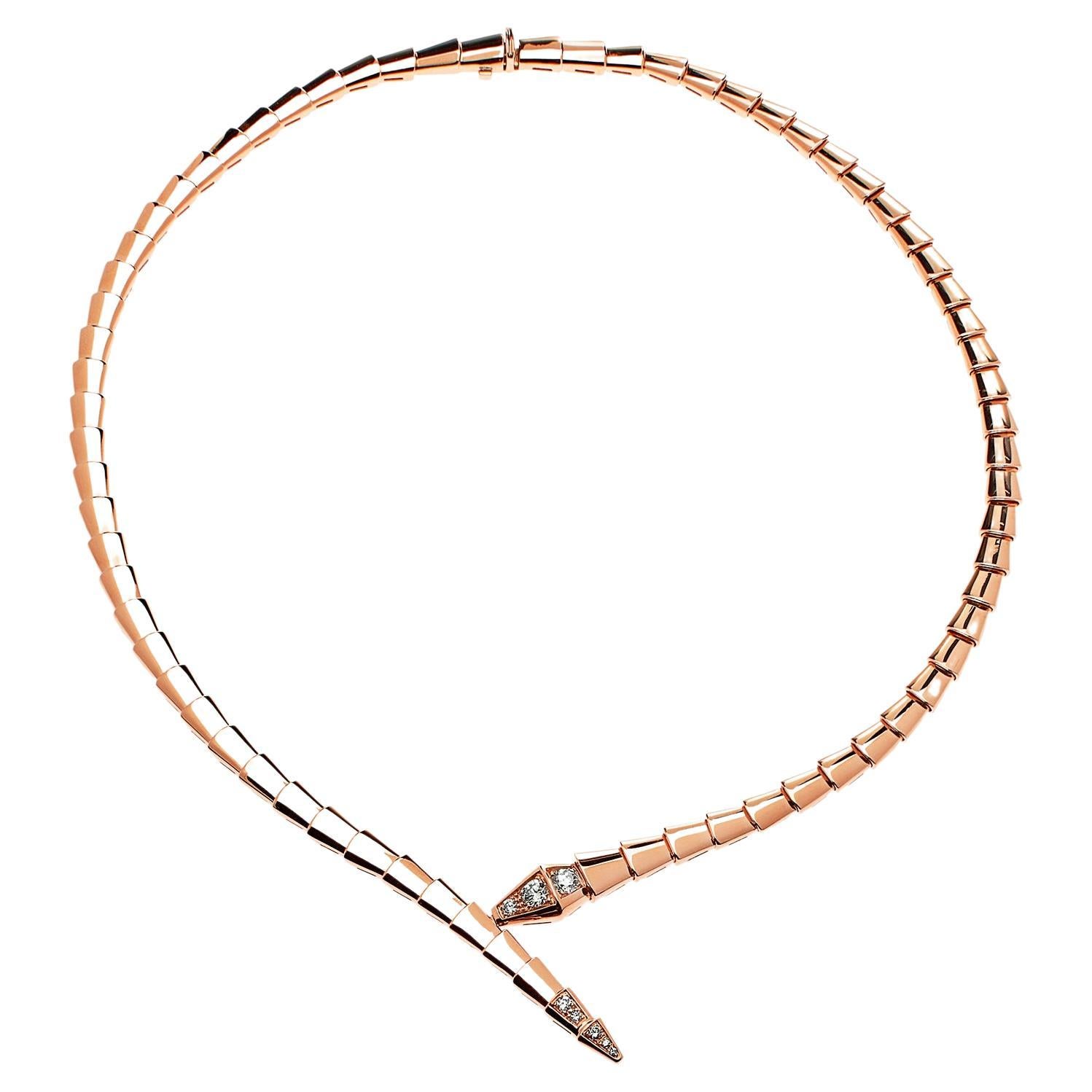 Bvlgari Serpenti Viper Rose Gold Necklace 357864