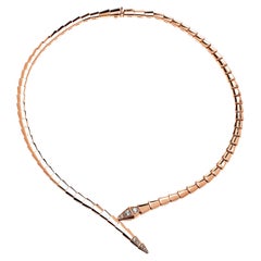 Vintage Bvlgari Serpenti Viper Rose Gold Necklace 357864/357863 