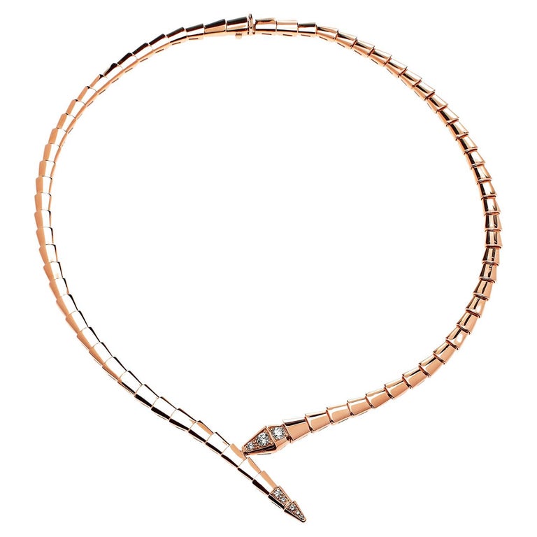 Bvlgari Serpenti Viper Rose Gold Necklace 357864 For Sale at 1stDibs