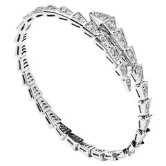 Bvlgari Serpenti Viper Slim Bracelet Or Blanc Pavé Complet Diamants 351845