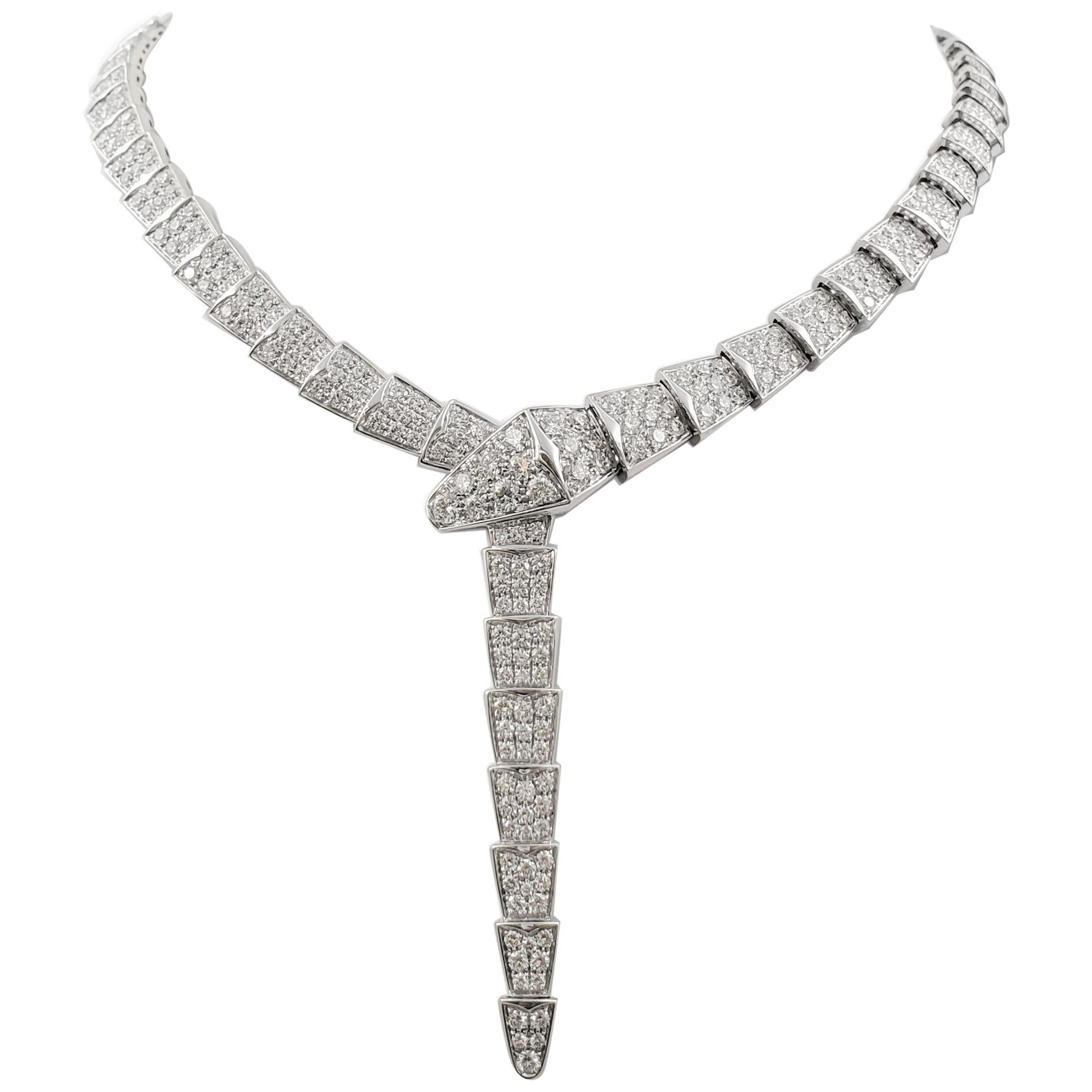 Bvlgari 'Serpenti Viper' White Gold and Diamond Necklace