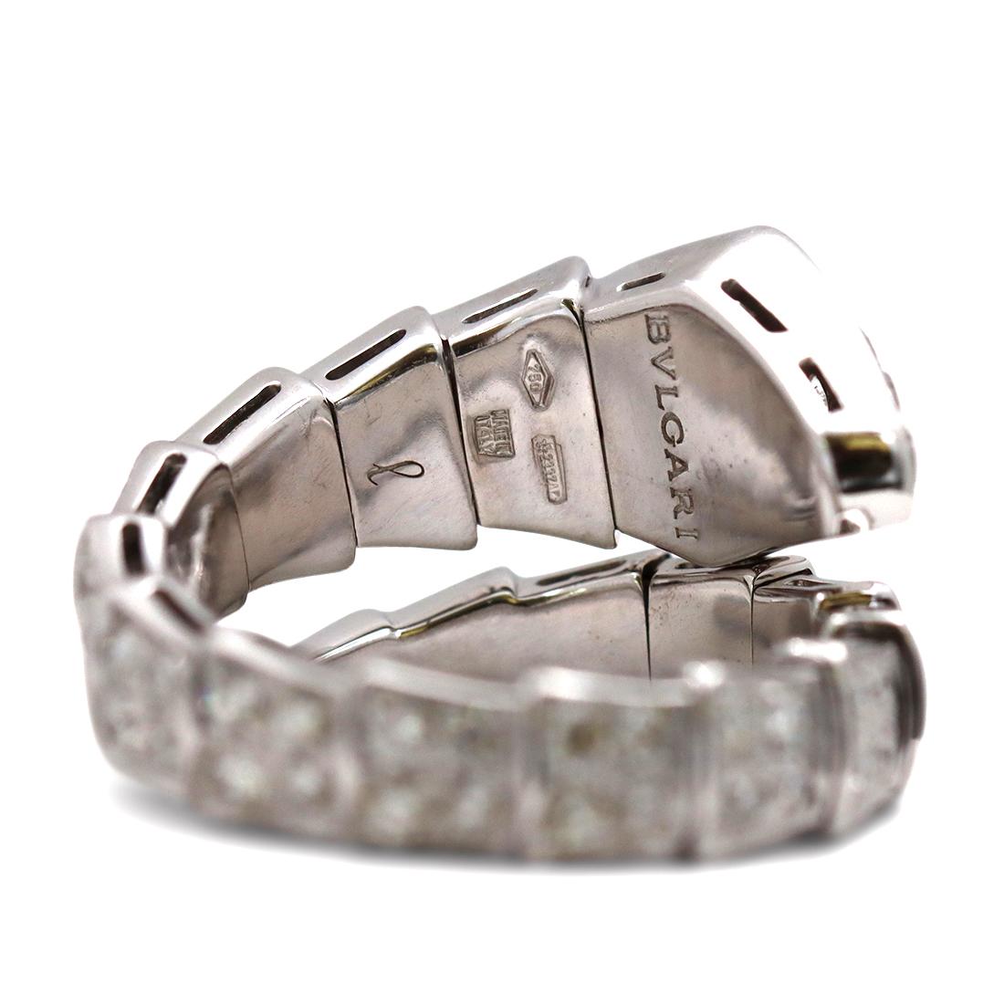 Women's or Men's Bvlgari 'Serpenti Viper' White Gold and Diamond Ring