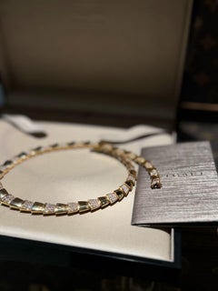 Bvlgari Serpenti Viper Wide Necklace 18k Rose Gold Demi-Pavé Diamonds