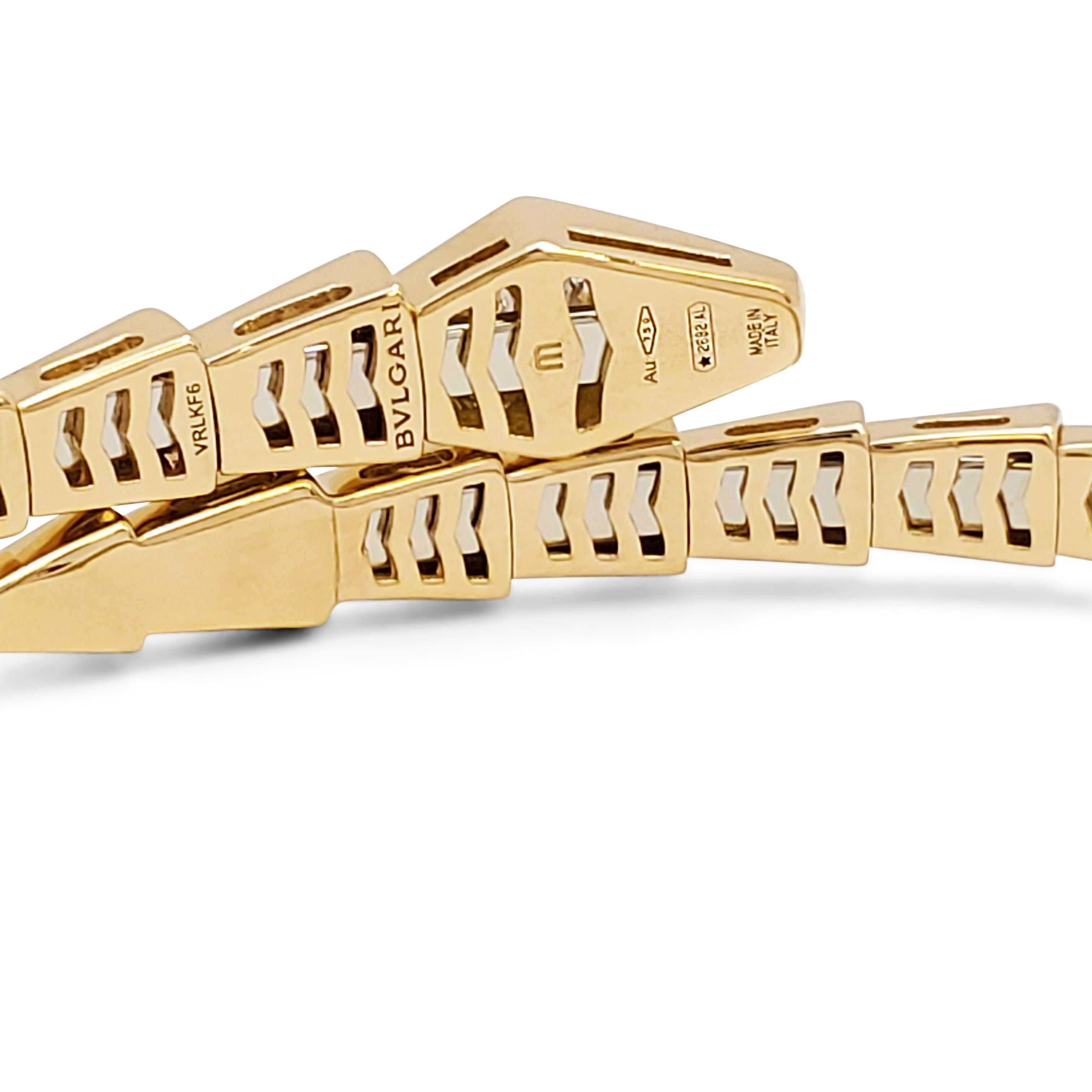 Contemporary Bvlgari 'Serpenti Viper' Yellow Gold Diamond Bracelet