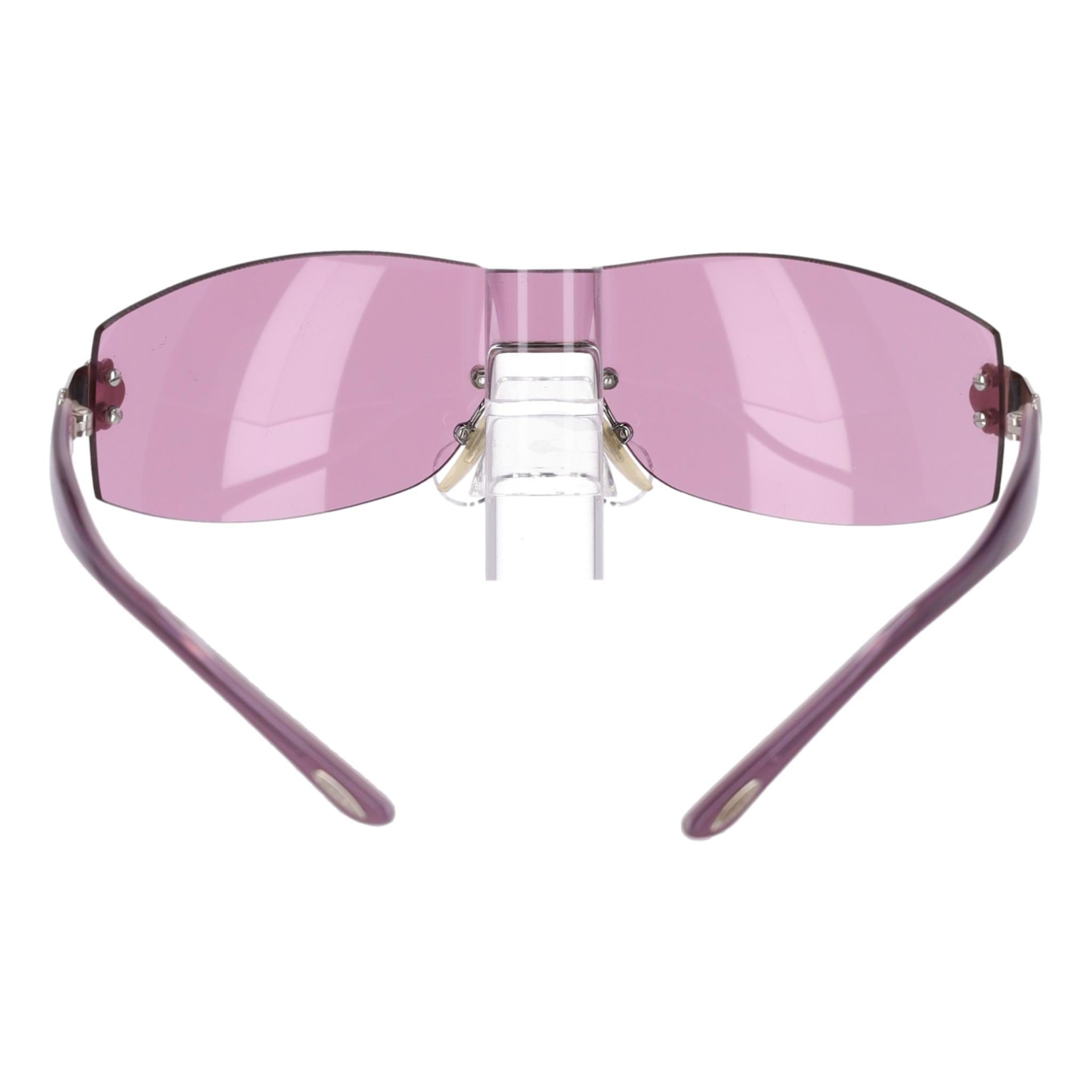 Purple Bvlgari Shield Sunglasses