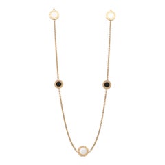 Bvlgari Signature Mother of Pearl and Onyx Disc Necklace in 18k Rose Gold