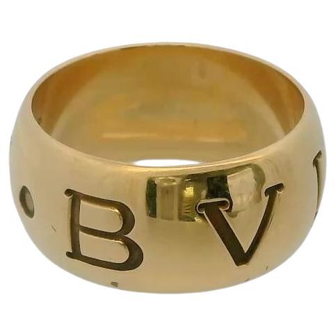 Anillo Bvlgari Signature Monologo Ancho Oro Amarillo 18k en venta