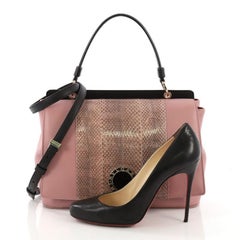 Bvlgari Signature Top Handle Bag Leather with Python Medium