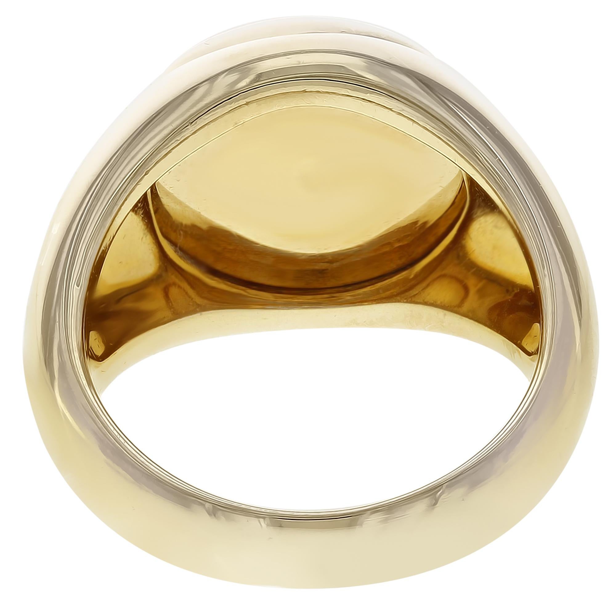 Modern Bvlgari Signet 18 Karat Yellow Gold Black Onyx Ring 17.6 g