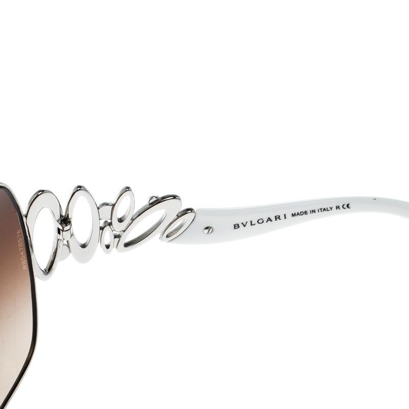 Women's Bvlgari Silver/Brown Gradient 6028-B Oversized Sunglasses