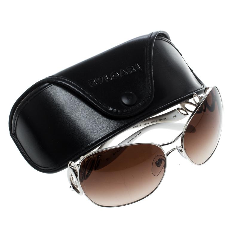 Bvlgari Silver/Brown Gradient 6028-B Oversized Sunglasses 2